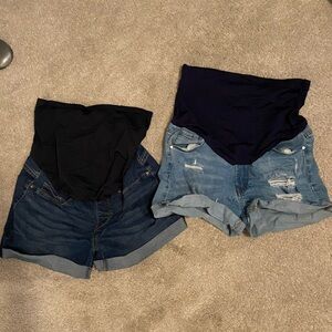 Maternity jean shorts